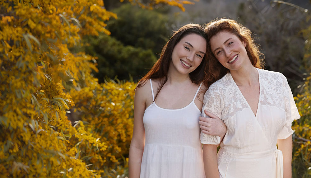 Confident woman smiling